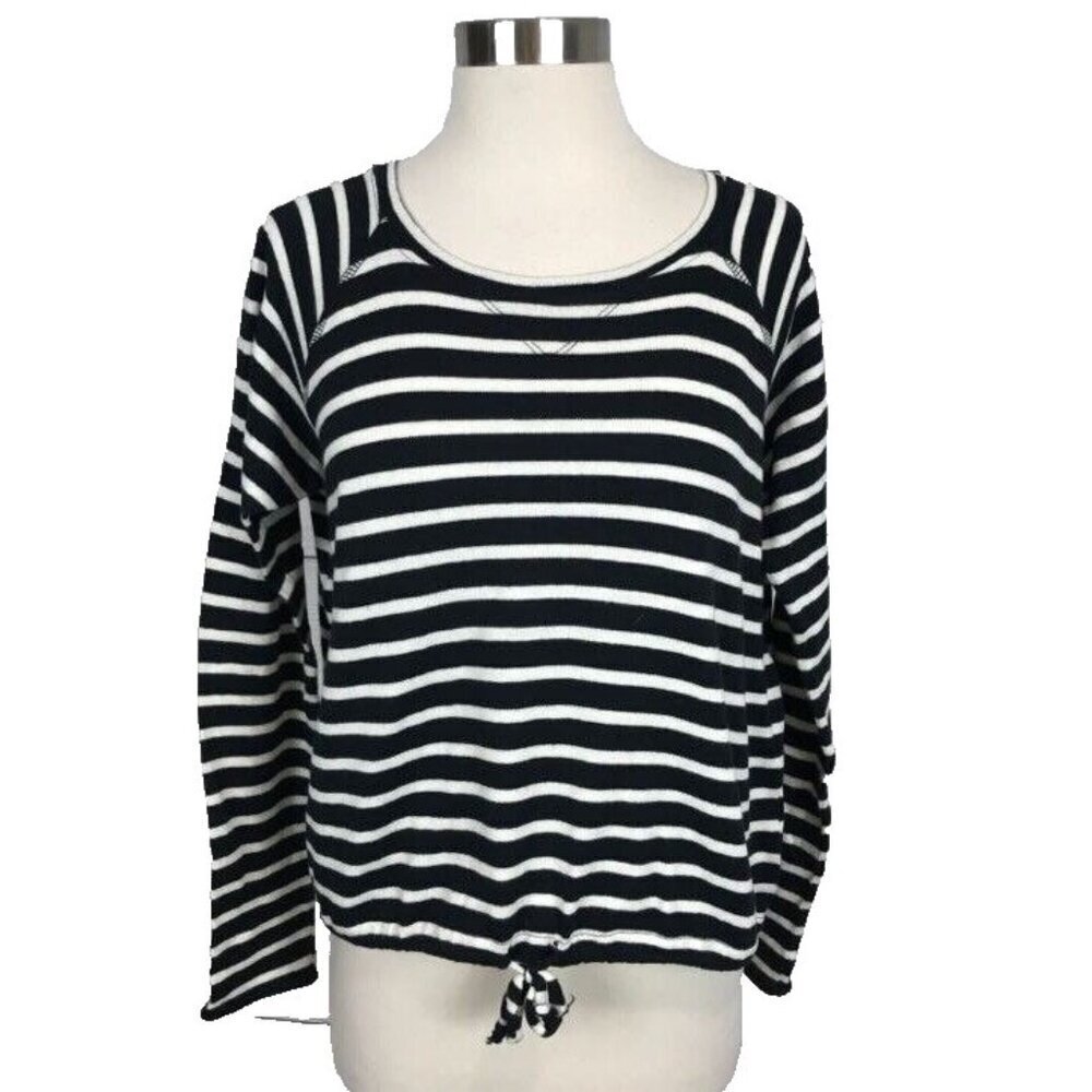 The Lady & The Sailor Size S 1 Striped Sweater Black White Cropped 100% Cotton